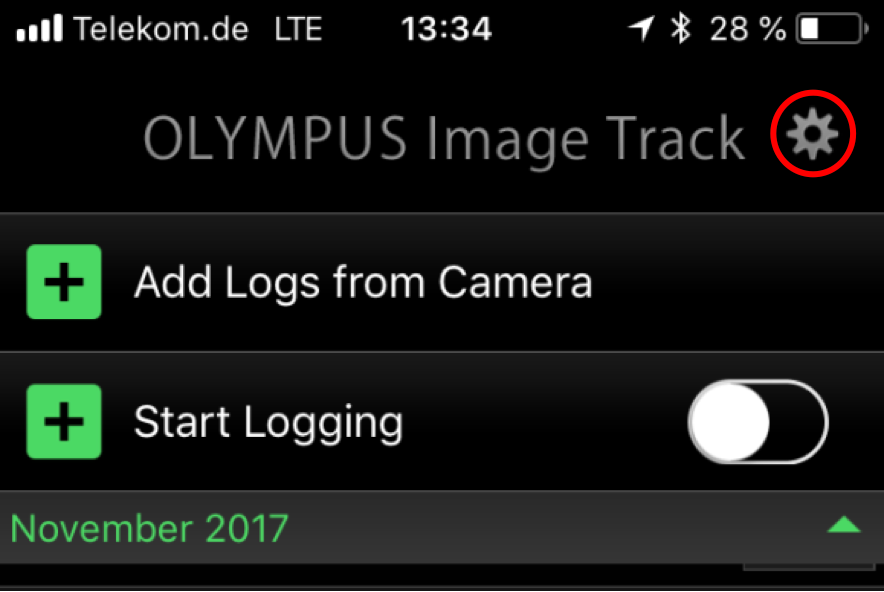 Screenshot OI.track to find settings