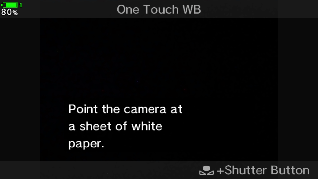 Screenshot of the one touch white balance function