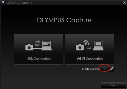 Screenshot OM Capture to set-up wireless tethered shooting mode