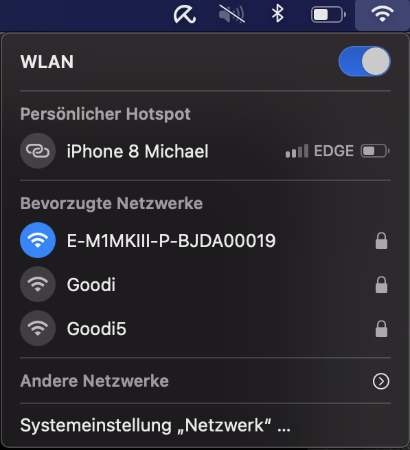 Bildschirmaufnahme WLAN Einstellungen Macbook