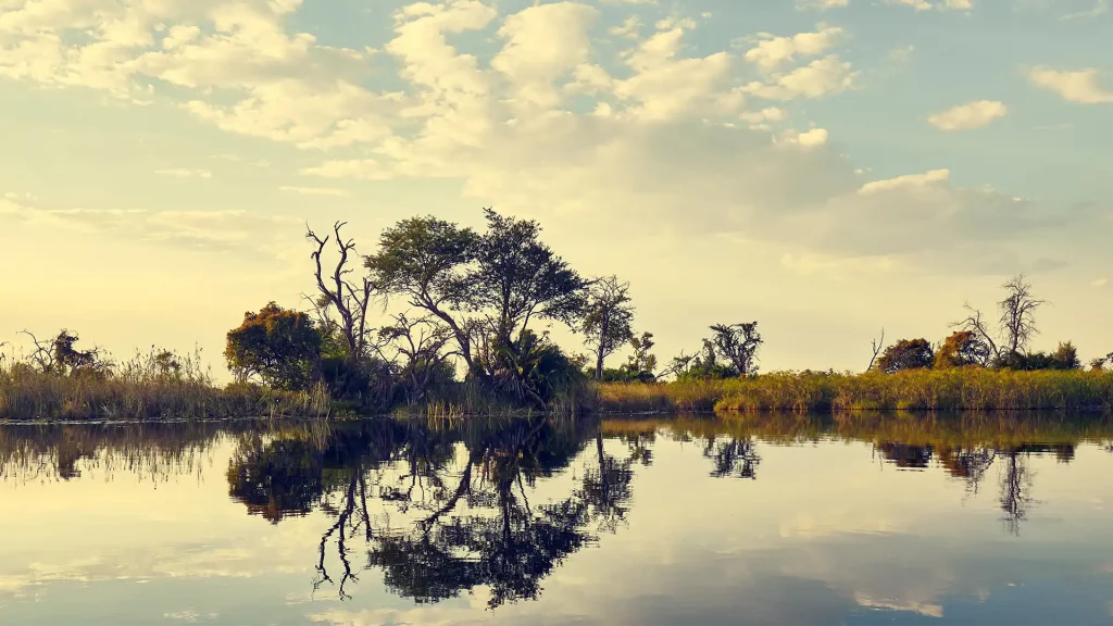 gespiegelt Landschaft in Botswana