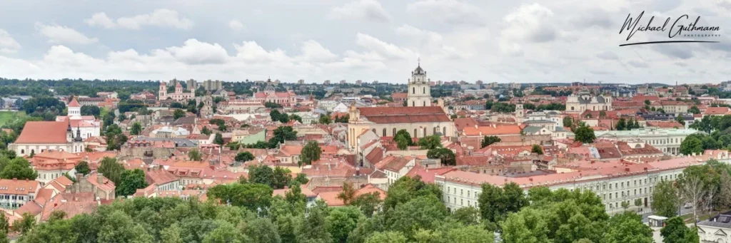 Panoramaansicht Vilnius aufgenommen während unserer Reise durch das Baltikum.