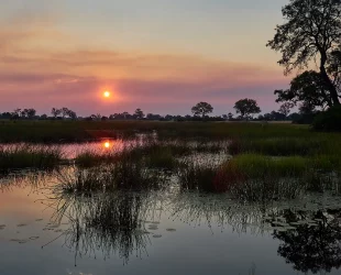 Sonnenuntergang in Botswana Vumbra