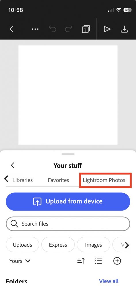 Workflow Bilder mobil zu teilen.