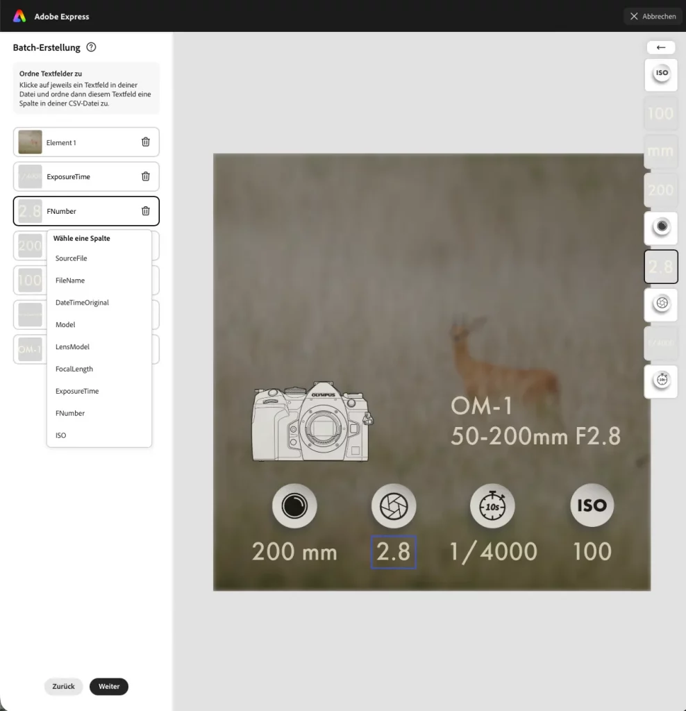 Adobe Express Bildschirmfoto