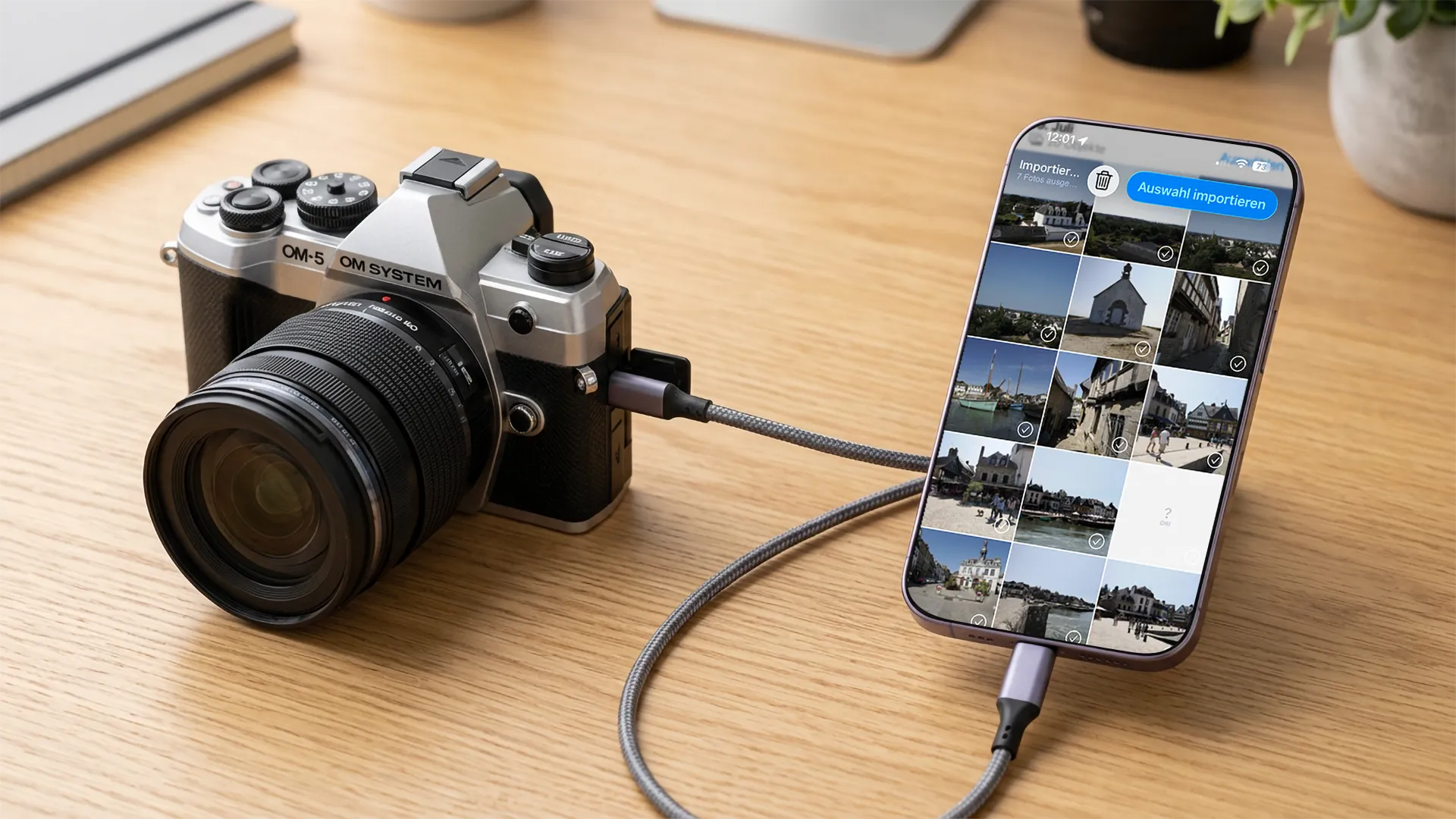 Bilder per Kabel aufs Handy: So klappt die USB-C Verbindung von der Kamera