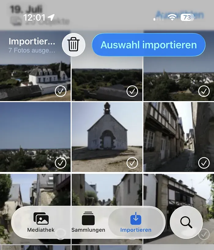 Bildschrimfoto der Fotos App